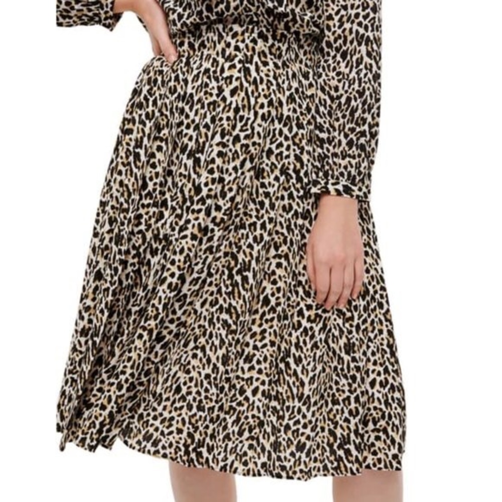 J Crew EUC Paola Pleated Midi Skirt in Leopard 🐆